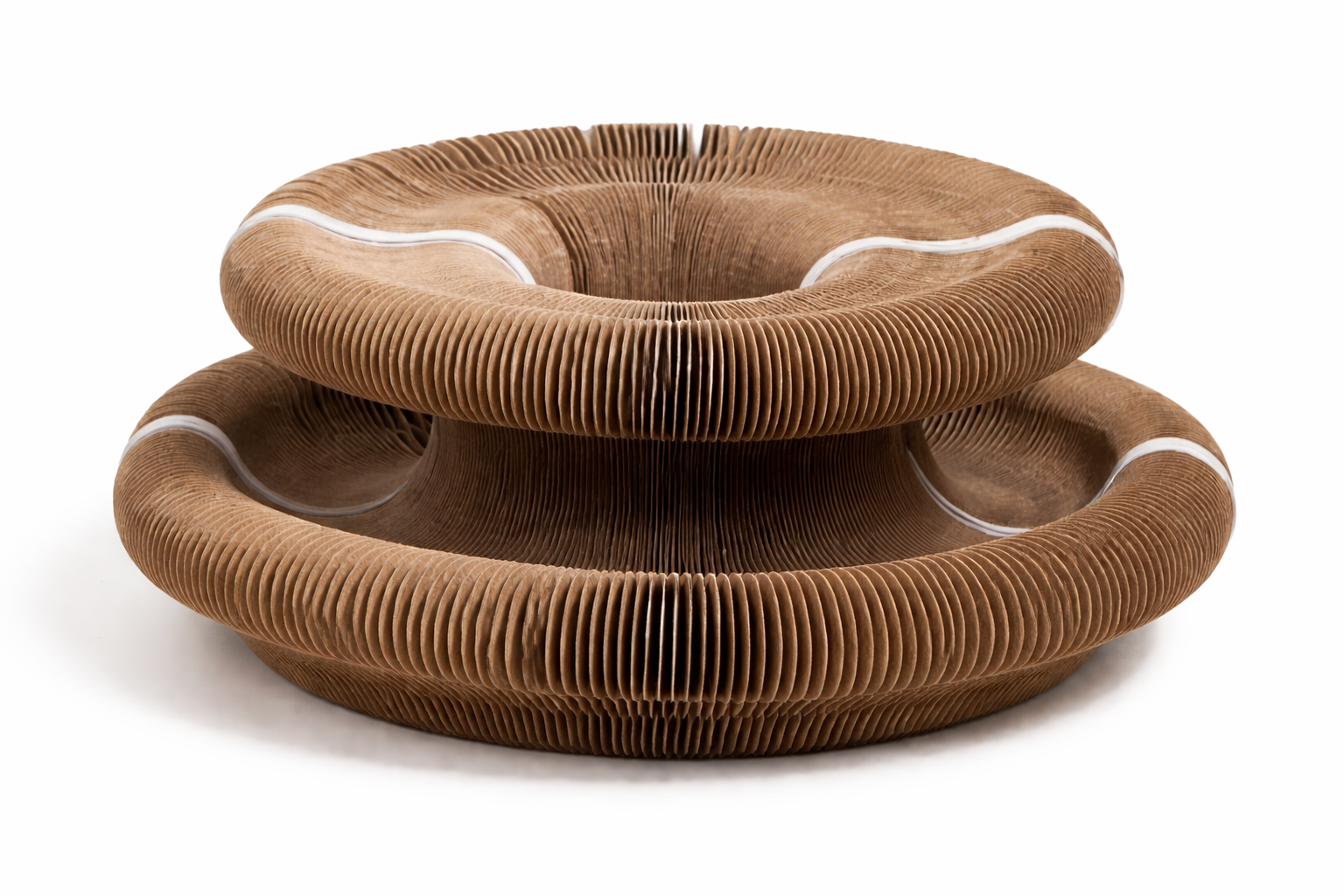 Griffoir interactif HARMONY en carton alvéolé avec structure design double niveau pour chat